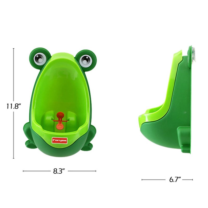 Foryee Cute Frog Potty Training Urinal for Boys with Funny Aiming Target - Blackish Green - Image 2